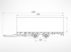 Промтоварный прицеп-фургон с центрально расположенными осями СЗАП-8773