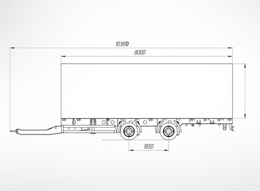 Изотермический прицеп-фургон с центрально расположенными осями СЗАП-87731